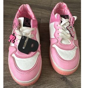 Ground Up Mattel Barbie Pink White Sneakers Shoes with Charms Size 3 Youth
